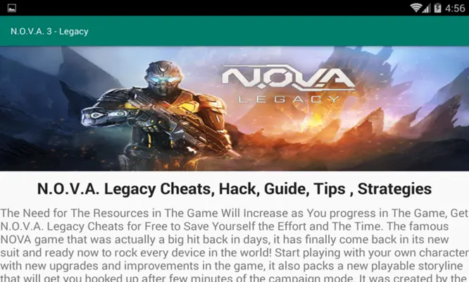 N.O.V.A. 3 - Legacy Tips android App screenshot 1