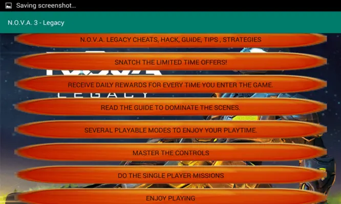 N.O.V.A. 3 - Legacy Tips android App screenshot 2